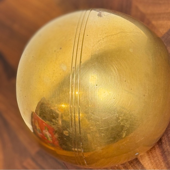 Vintage Decorative Brass Sphere Orb Ball 3.34” Diameter, 10 1/2” Circumference - Picture 3 of 7